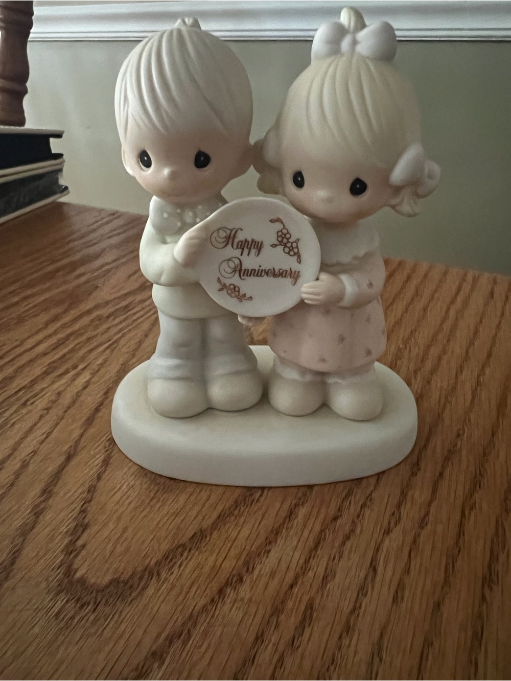 Precious Moments Anniversary Figurine in Cream and Pale Pink